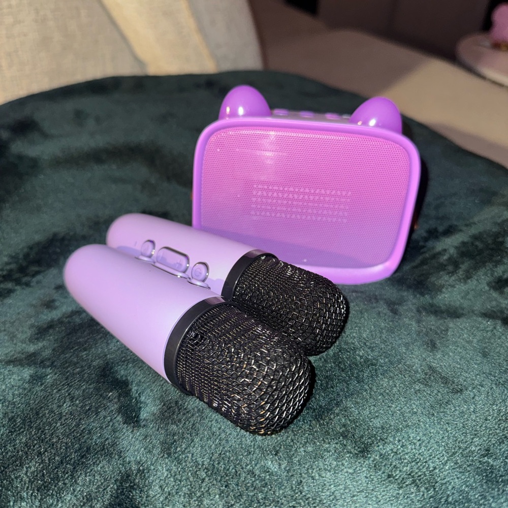 Purple Karaoke Microphone Set NEW